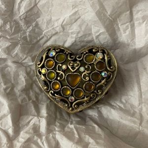 Ornate mini jewelry box & photo frame set